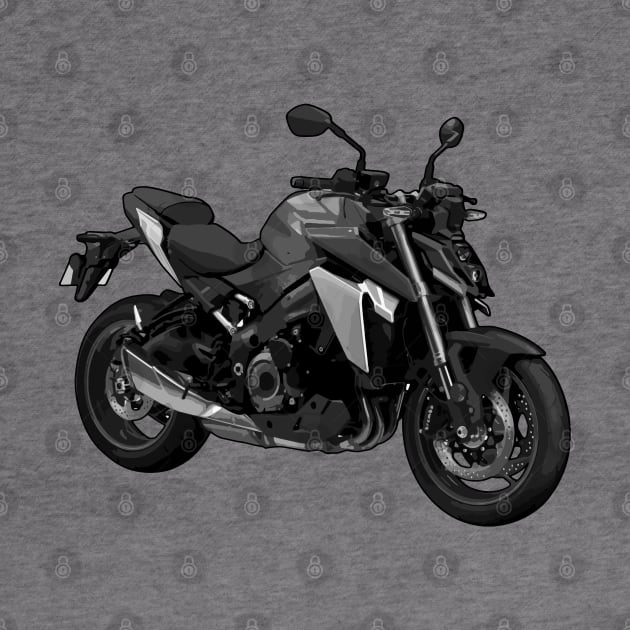 Grey GSX S1000 Bike Illustration by KAM Std